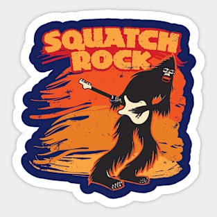 Sasquatch Guitarist Squatch Rock Bigfoot Guitar Player Sticker